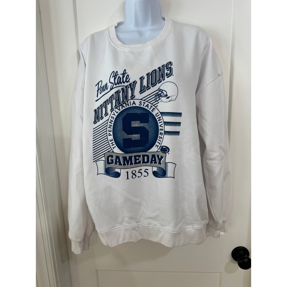 Pressbox Women's Penn State Nittany Lions White Calgary Fleece Crewneck XL‎